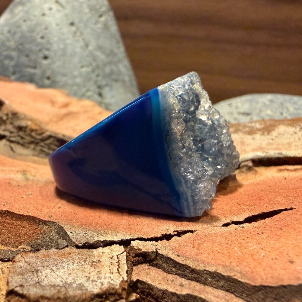 Dara Ettinger KATE Druzy Ring in Halo/Blue Size 8 Anthropologie